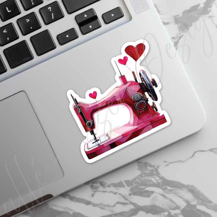 Vintage Love Sewing Machine Sticker