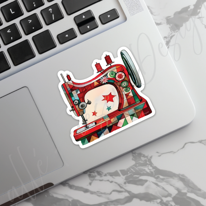 Holiday Sewing Machine Sticker, Quilting & Sewing