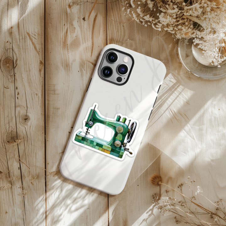 Green Machine Sticker. Quilting & Sewing