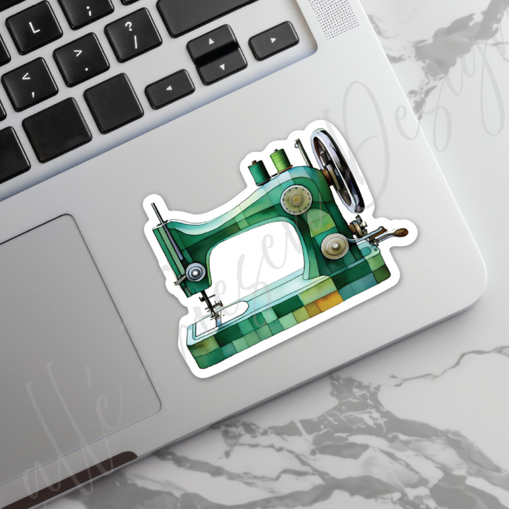 Green Machine Sticker. Quilting & Sewing