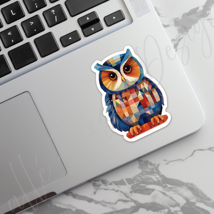 Quilted Owl Sticker