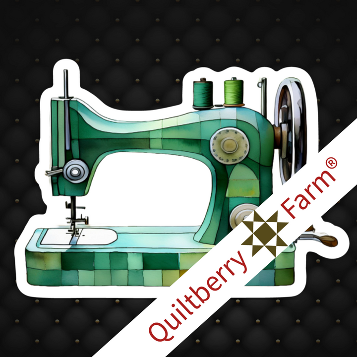 Green Machine Sticker. Quilting & Sewing