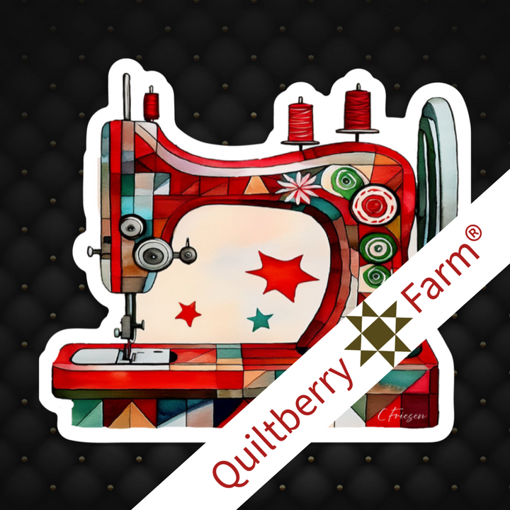 Holiday Sewing Machine Sticker, Quilting & Sewing