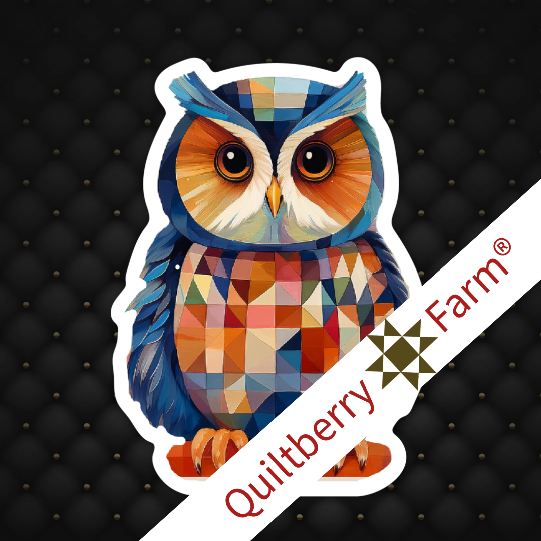 Quilted Owl Sticker