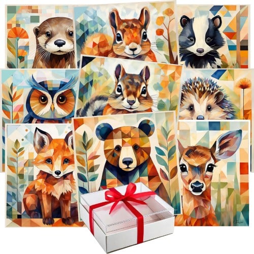Woodland Animals Deluxe Collection 11-Card Box Set