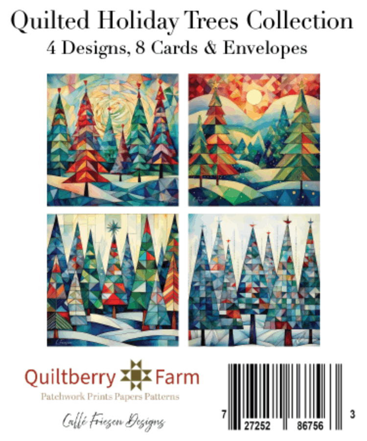 Quilted Trees Collection – Holiday 8-Card Boxed Set | Quiltberry Farm
