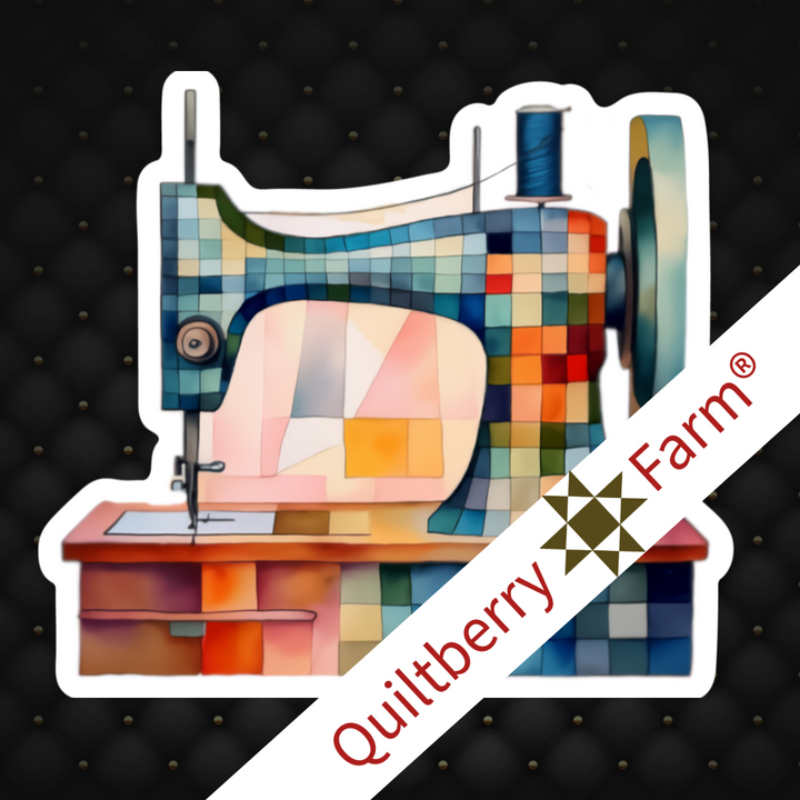 Rainbow Quilt & Sewing Machine Sticker