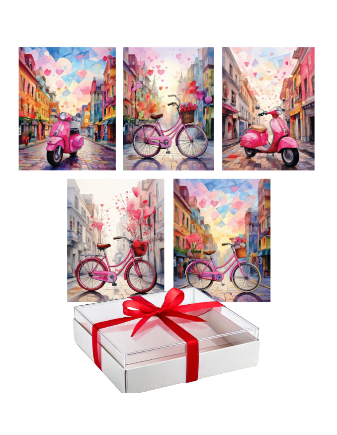 Valentine on Wheels Collection A2  5-Card  Box Set