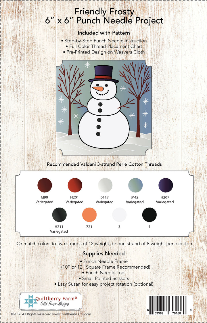 Friendly Frosty Punch Needle Pattern jacket back
