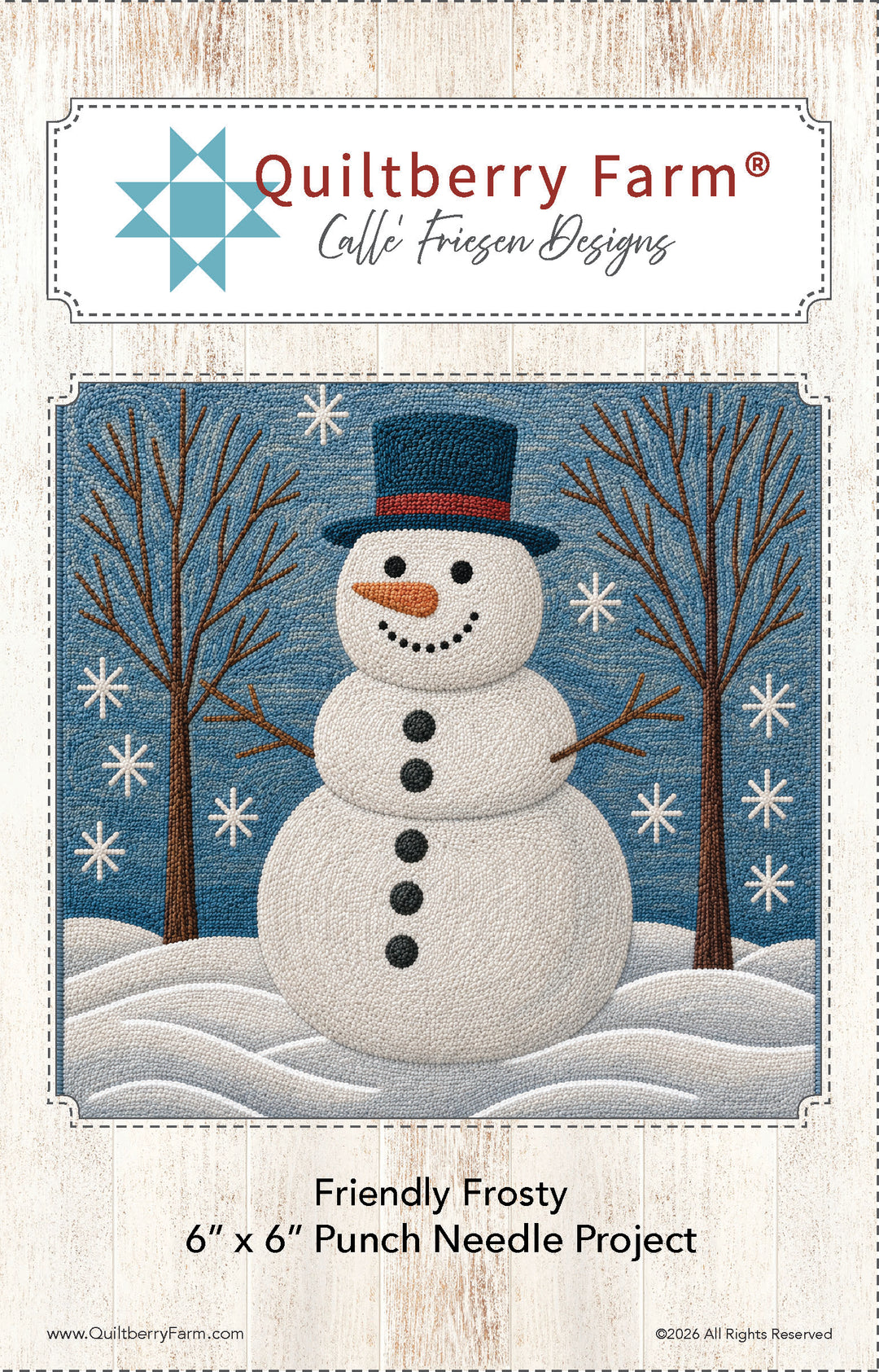 Friendly Frosty Punch Needle Pattern jacket front