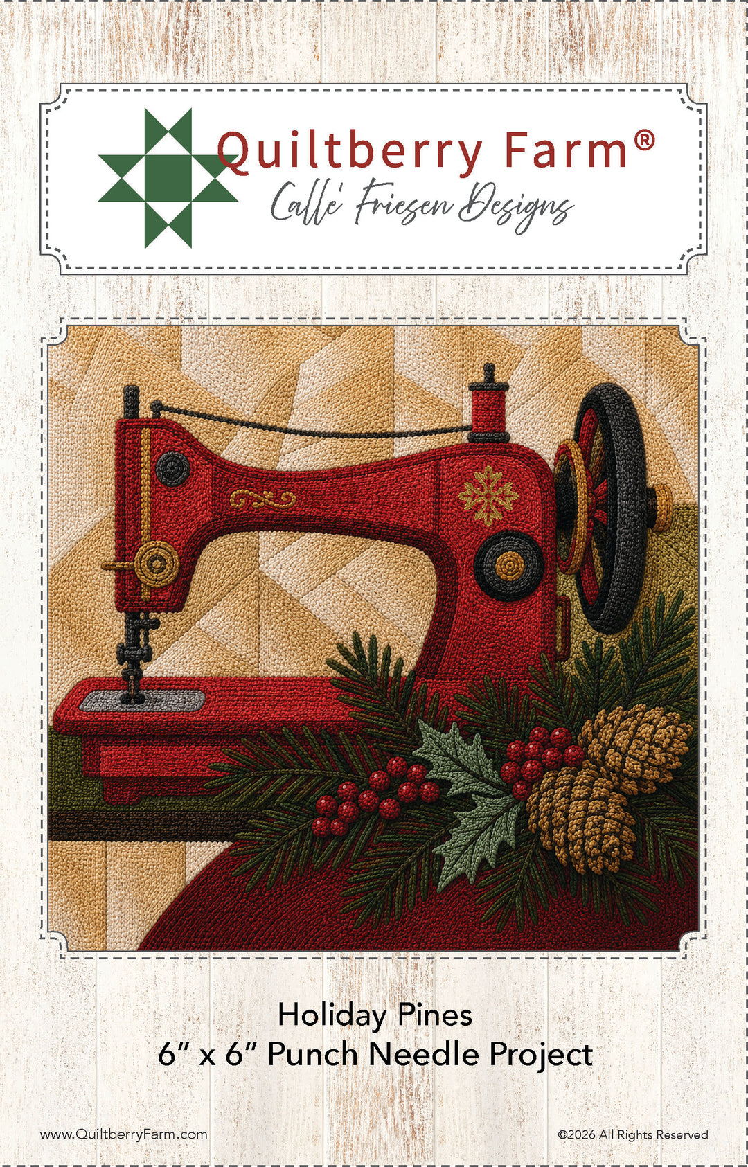 Holiday Pines Punch Needle Pattern jacket front