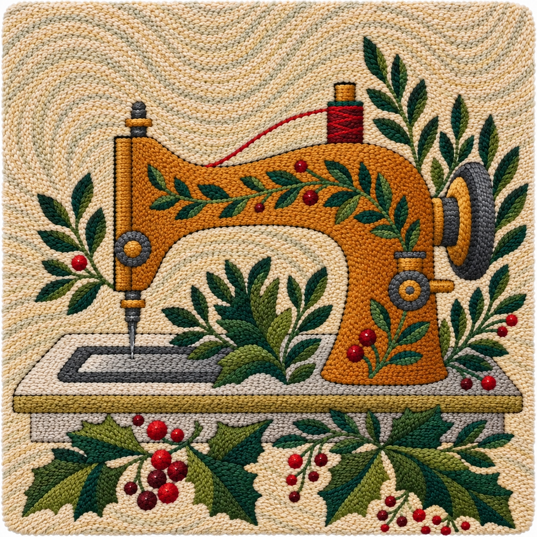 Little Golden Elf Machine Punch Needle Pattern cover