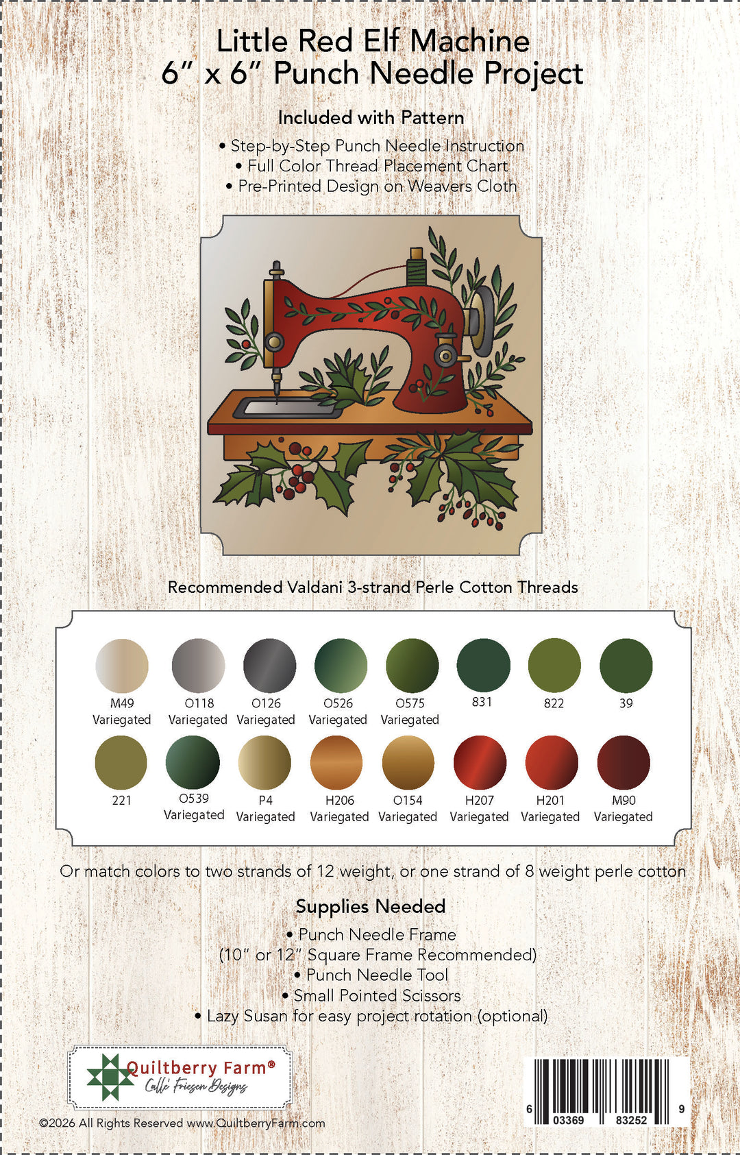 Little Red Elf Machine Punch Needle Pattern jacket back