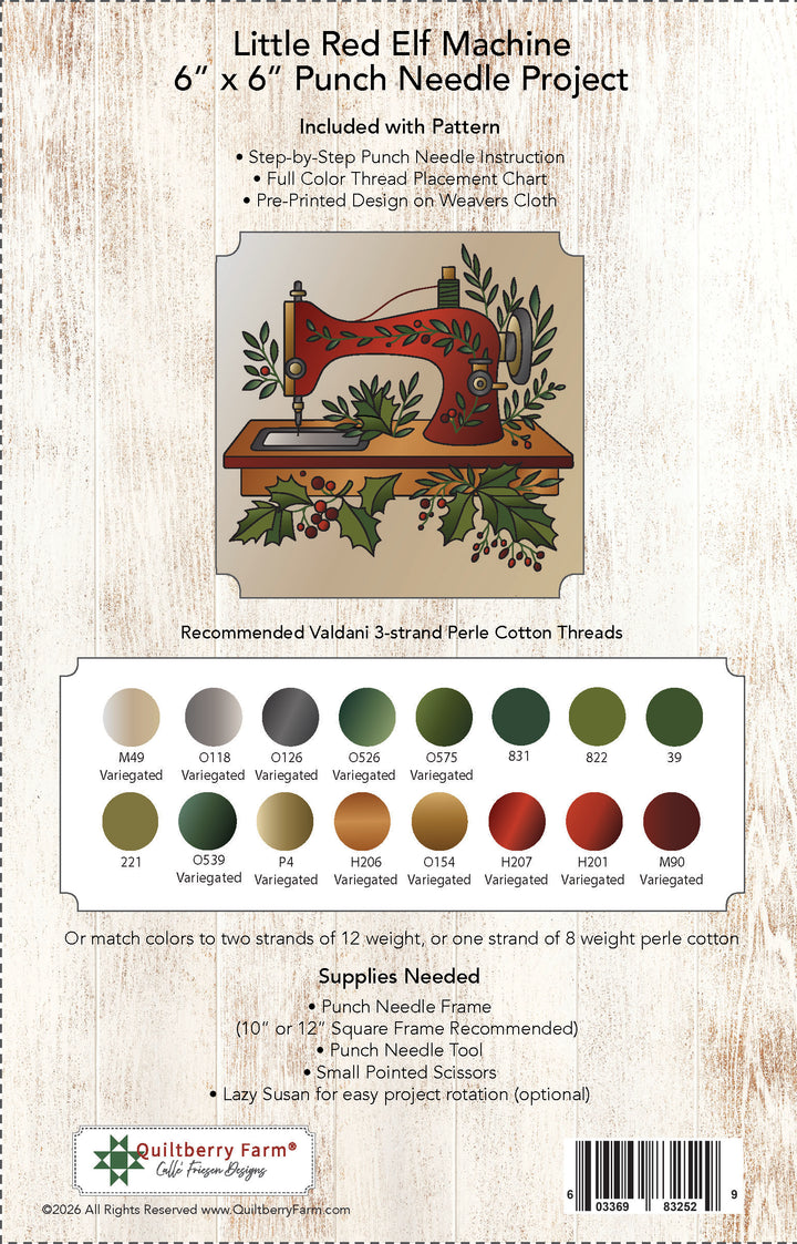 Little Red Elf Machine Punch Needle Pattern jacket back