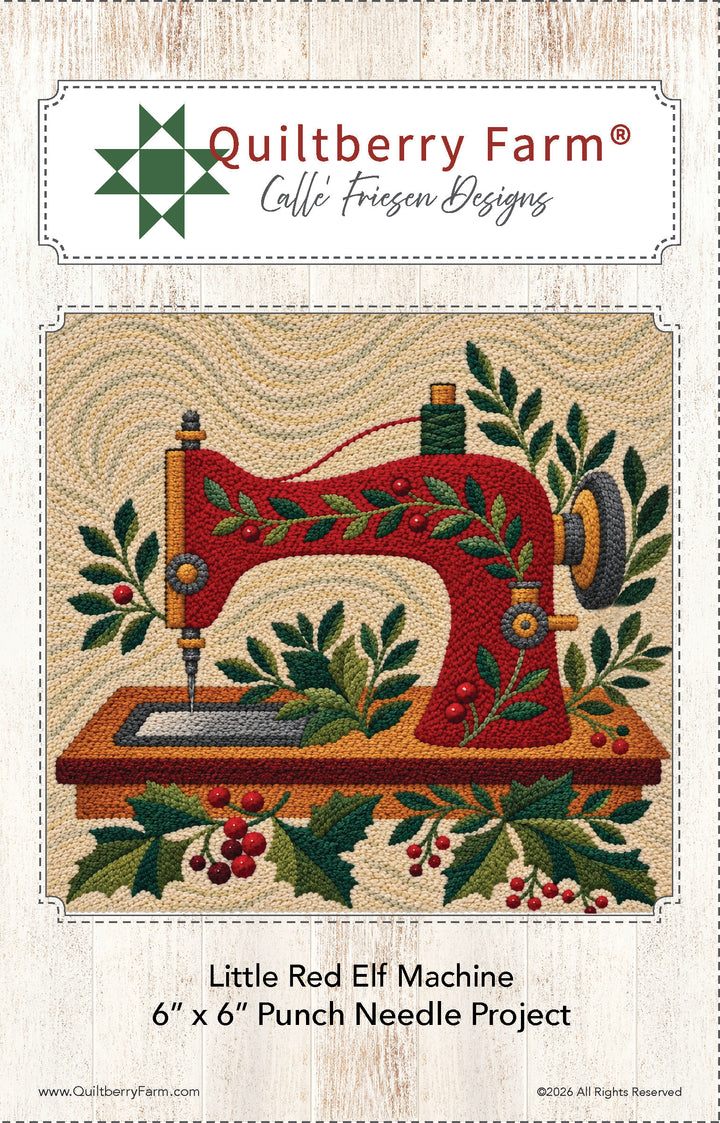 Little Red Elf Machine Punch Needle Pattern jacket front