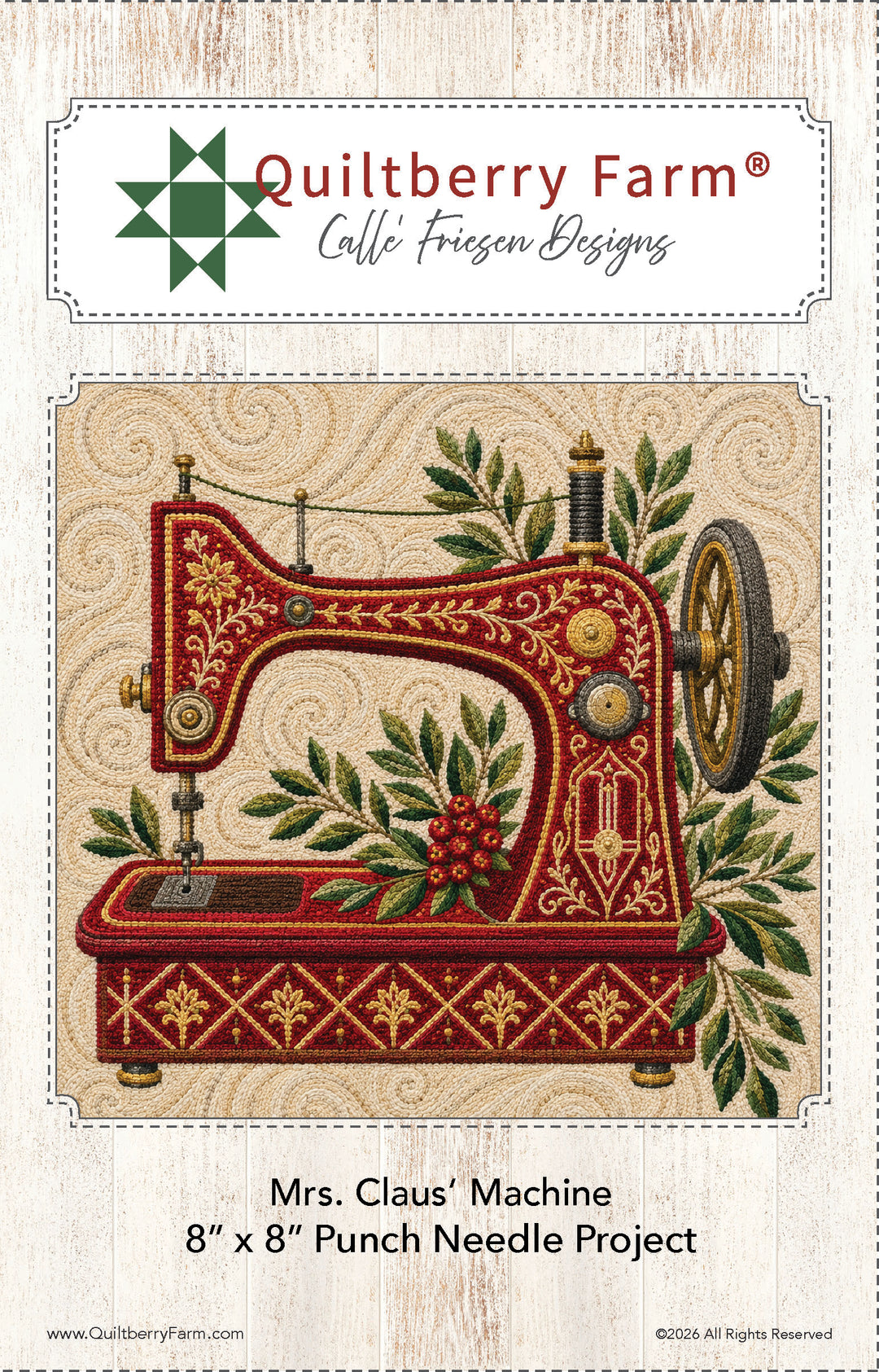 Mrs. Claus' Machine Punch Needle Pattern jacket front