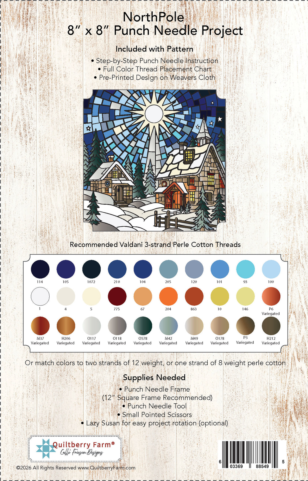 North Pole Punch Needle Pattern jacket back