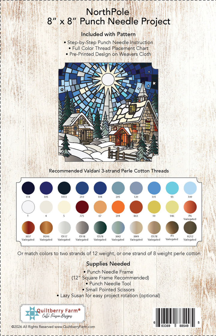 North Pole Punch Needle Pattern jacket back