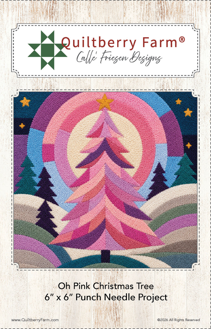 Oh Pink Christmas Tree Punch Needle Pattern jacket front