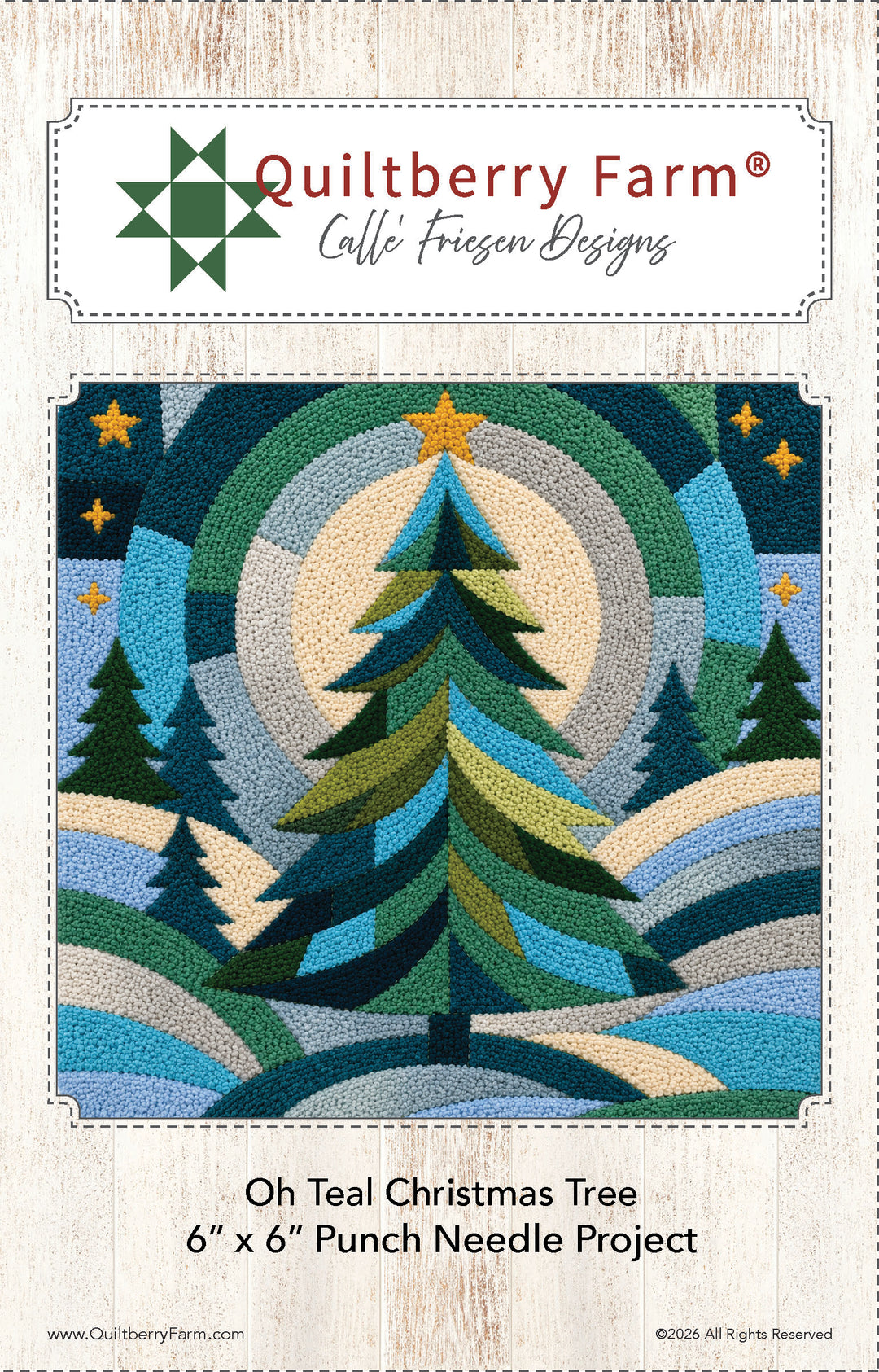 Oh Teal Christmas Tree Punch Needle Pattern jacket front