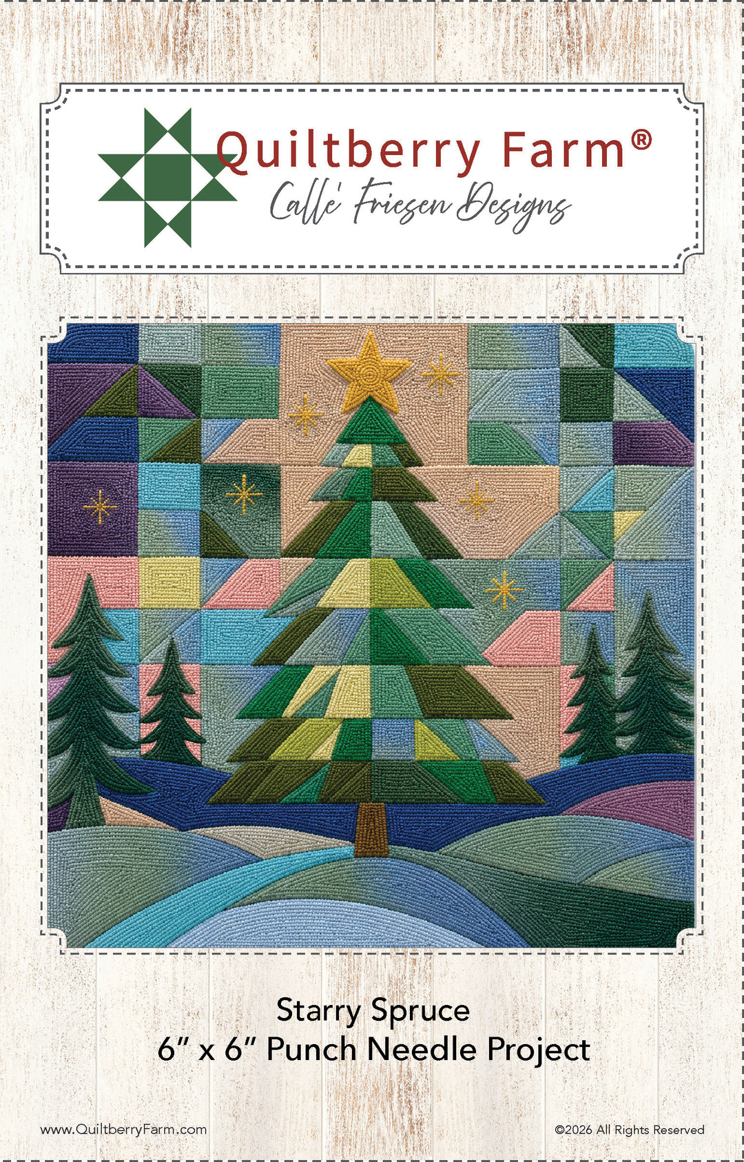 Starry Spruce Punch Needle Pattern jacket front