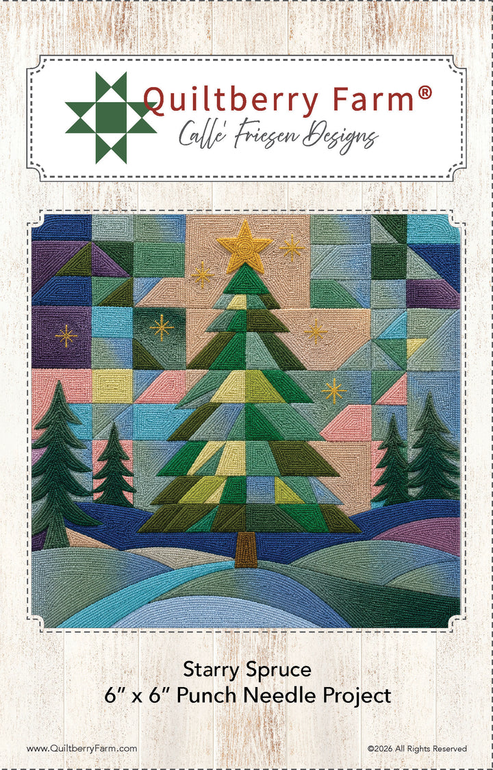 Starry Spruce Punch Needle Pattern jacket front