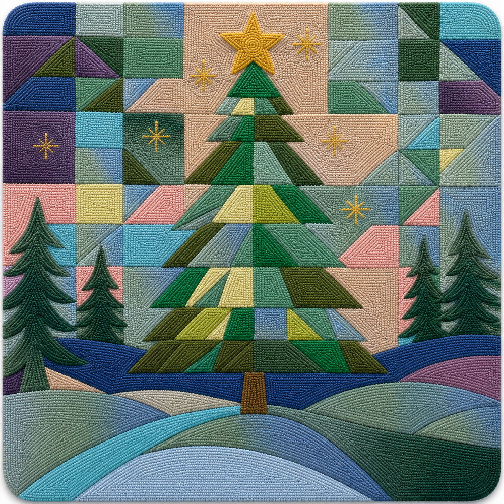 Starry Spruce Punch Needle Pattern cover